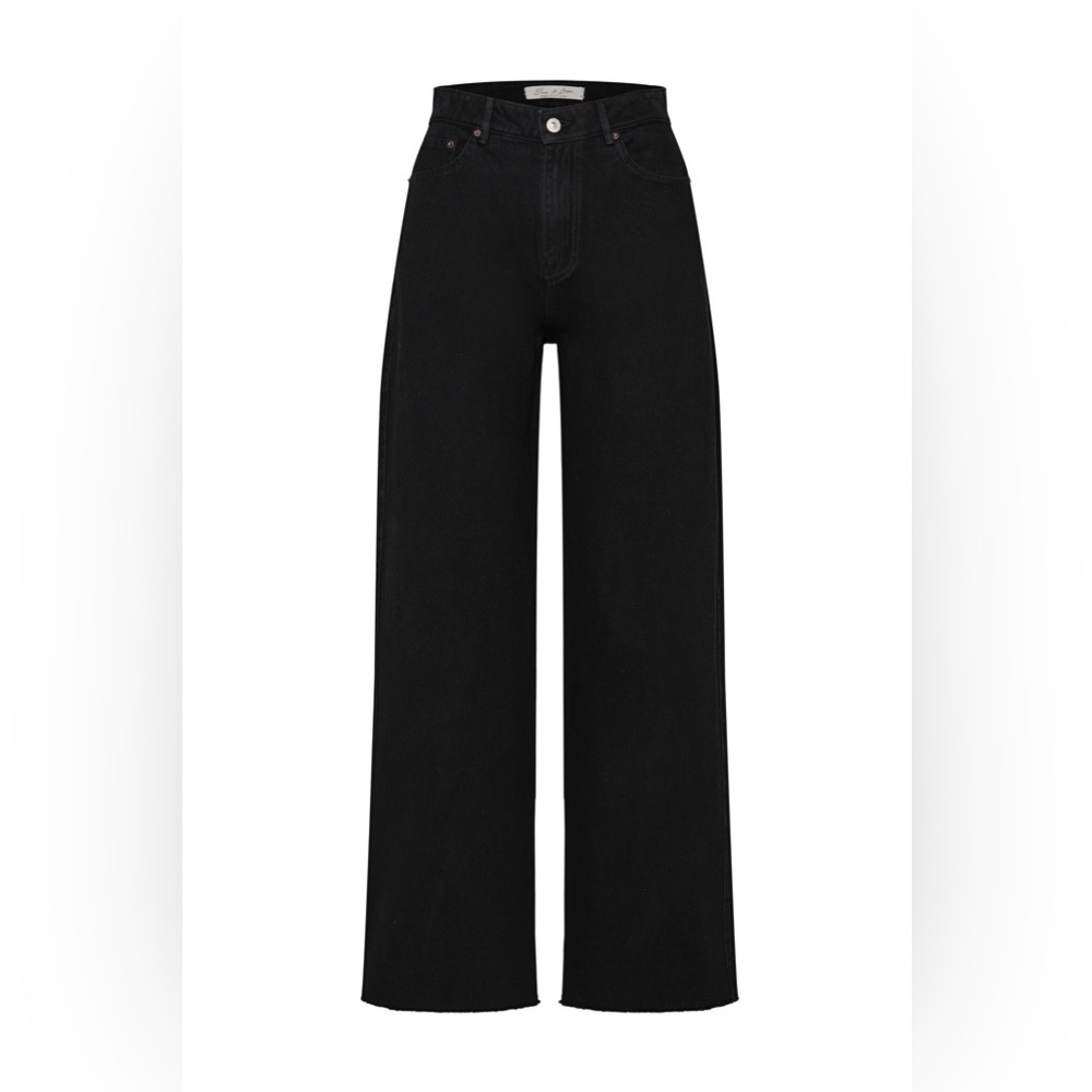 Black straight leg denim pants / jeans for curvy girls / jeans for small waist